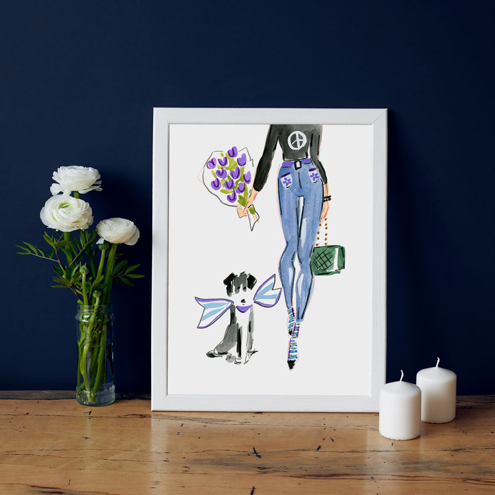 Trendy Lady Art Print - Fashion Illustration Wall Art Collection-Di Lewis