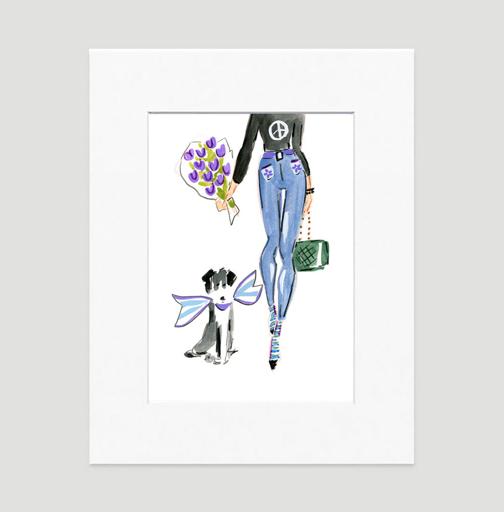 Trendy Lady Art Print - Fashion Illustration Wall Art Collection-Di Lewis