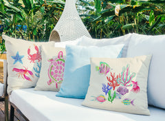 Tropical Fish Throw Pillow Cover - Coastal Designs Throw Pillow Cover Collection-Di Lewis