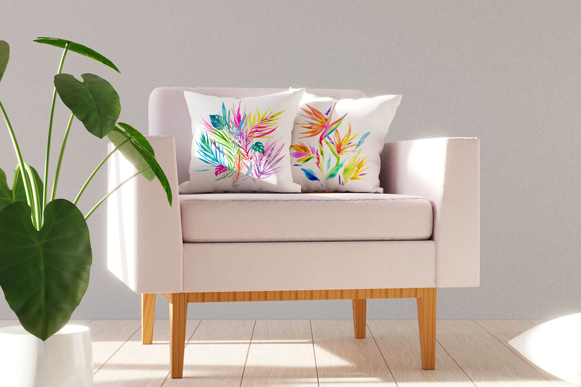 Tropical Leaf Throw Pillow Cover - Decorative Designs Throw Pillow Cover Collection