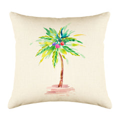 Tropical Palm Tree Throw Pillow Cover - Coastal Designs Throw Pillow Cover Collection-Di Lewis