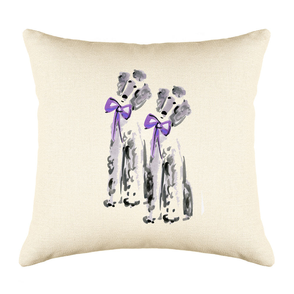 2 French Poodles Throw Pillow Cover - Dog Illustration Throw Pillow Cover Collection Brigitte & Pierre Poodle Throw Pillow Cover - Dog Illustration Throw Pillow Cover Collection-Di Lewis