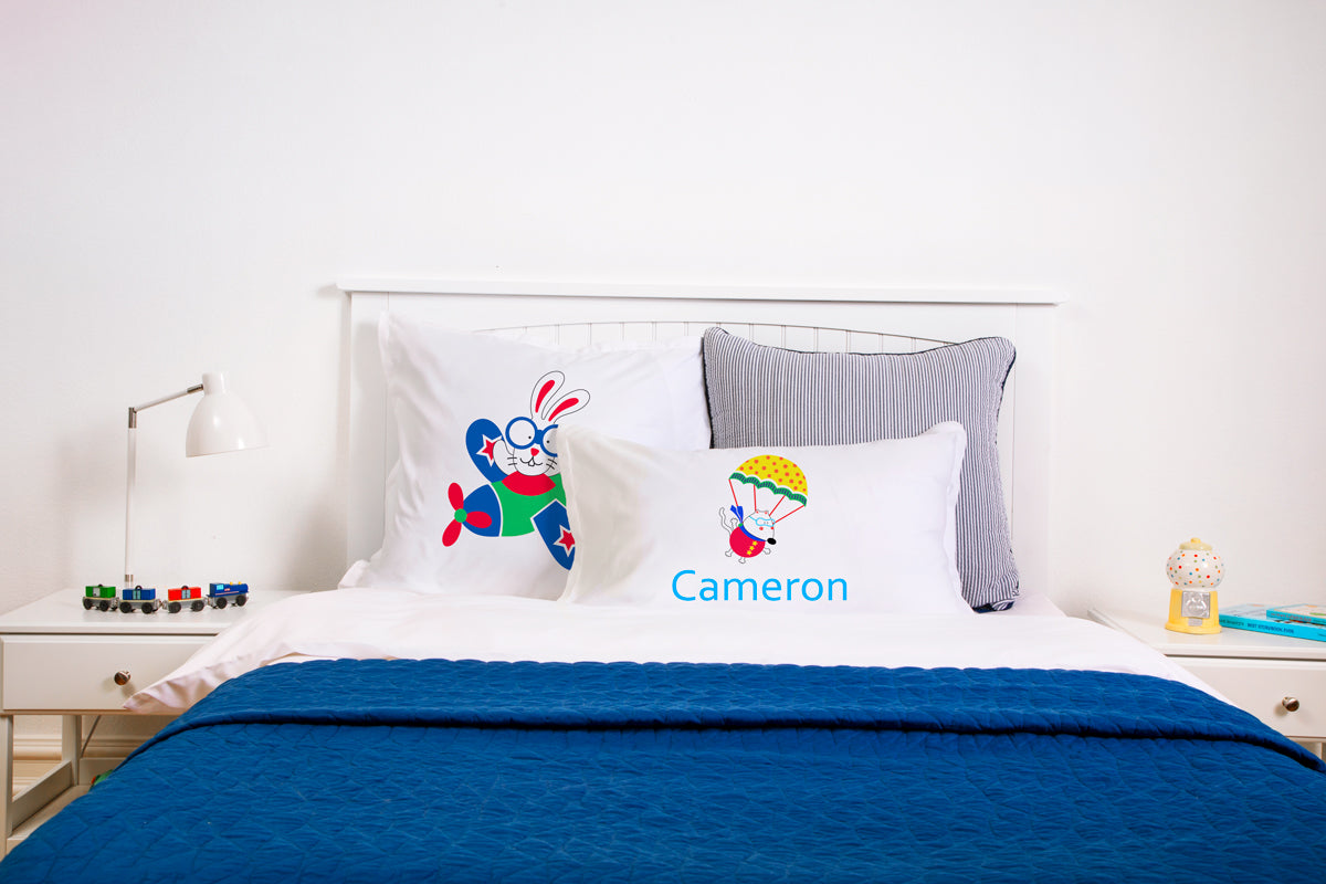 Colorful Parachute Mouse - Personalized Kids Pillowcase Collection