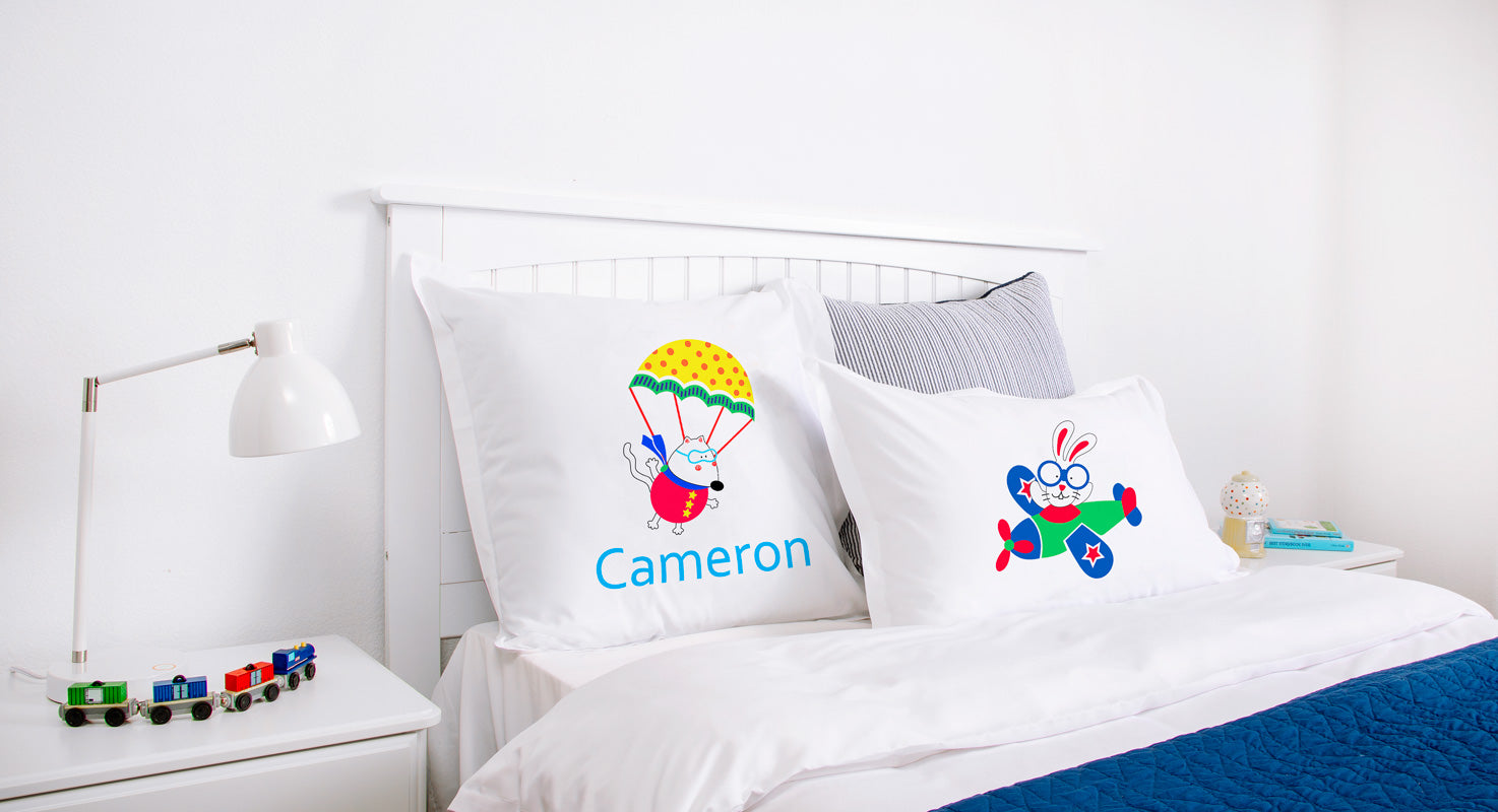 Colorful Parachute Mouse - Personalized Kids Pillowcase Collection