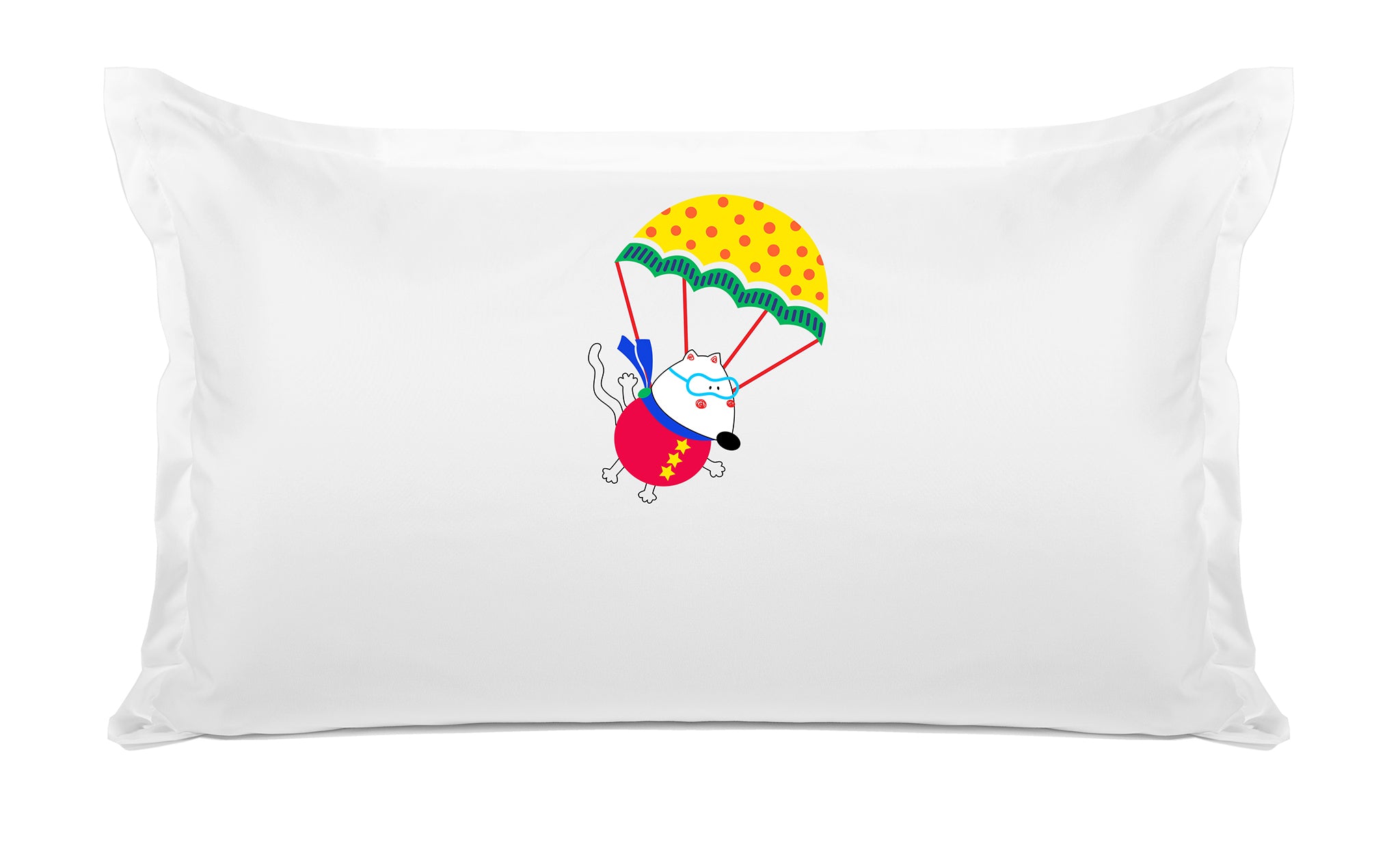 Colorful Parachute Mouse - Personalized Kids Pillowcase Collection