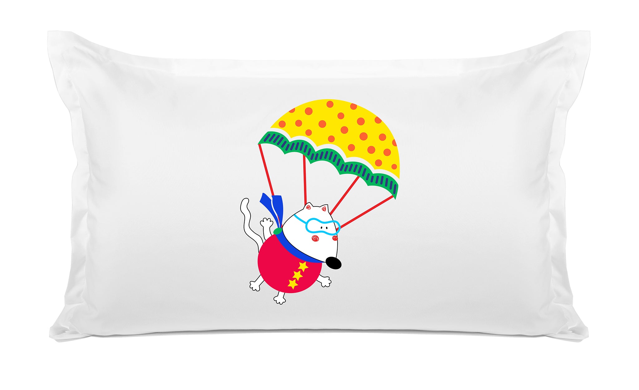 Colorful Parachute Mouse - Personalized Kids Pillowcase Collection