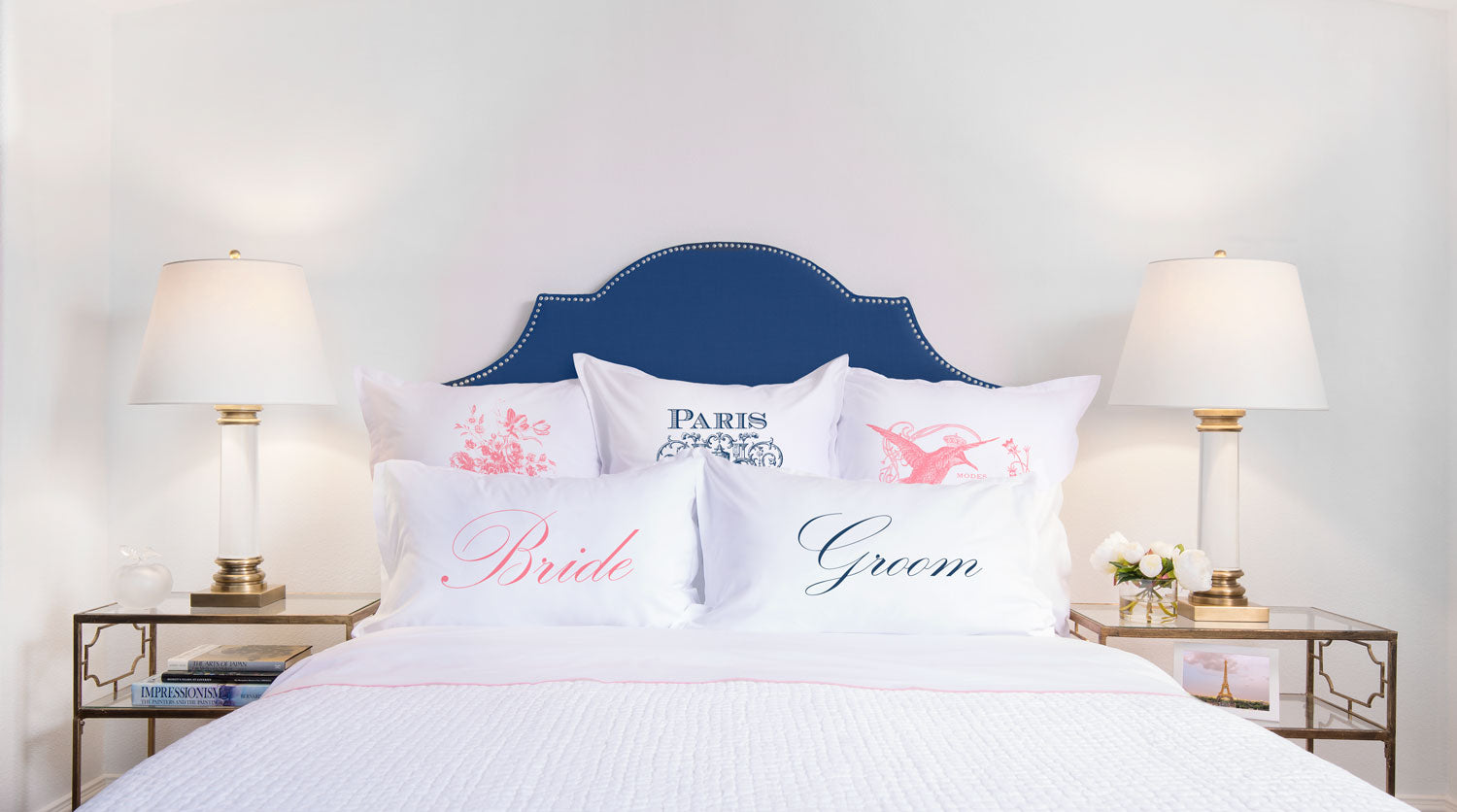 Bride, Groom - His & Hers Pillowcase Collection-Di Lewis