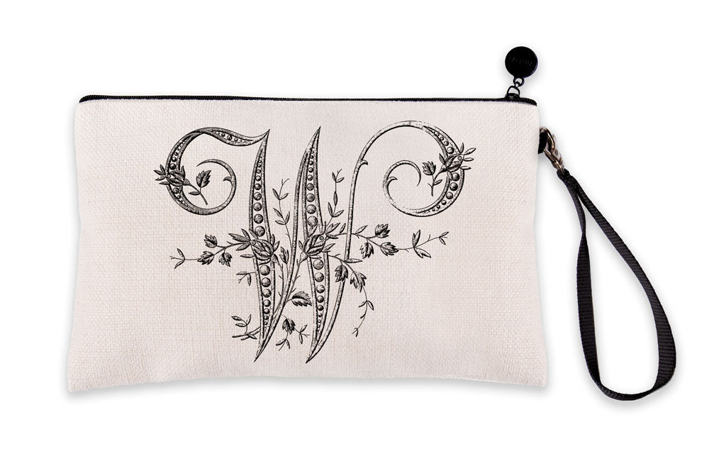 Vintage French Monogram Letter W Makeup Bag Vintage French Monogram Letter W Makeup Bag