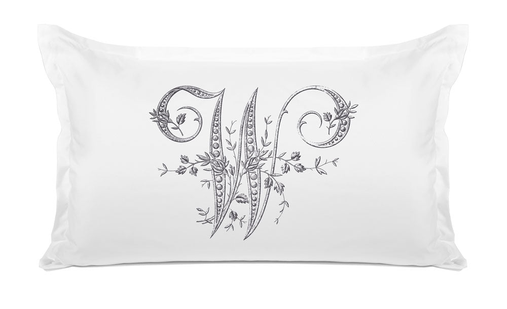 Vintage French Monogram Letter W Pillowcase Vintage French Monogram Letter W Pillowcase