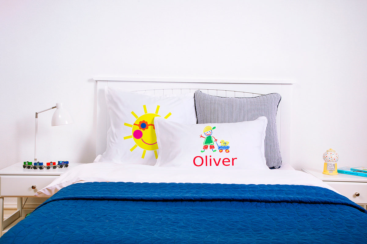 Colorful Boy and Duck - Personalized Kids Pillowcase Collection