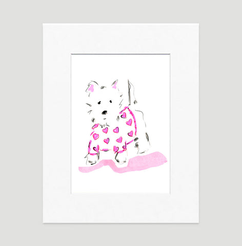 Willow Westie Art Print - Dog Illustrations Wall Art Collection-Di Lewis