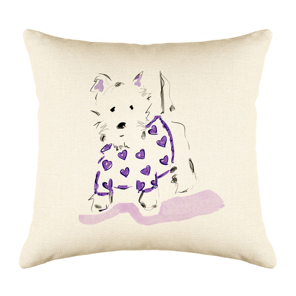 Westie Throw Pillow Cover - Dog Illustration Throw Pillow Cover Collection Willie Westie Throw Pillow Cover - Dog Illustration Throw Pillow Cover Collection-Di Lewis