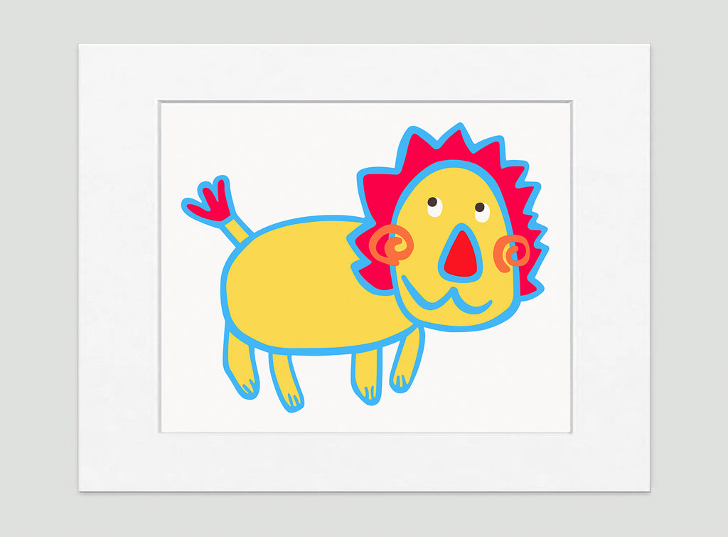 Gold Lion Art Print - Kids Wall Art Collection What