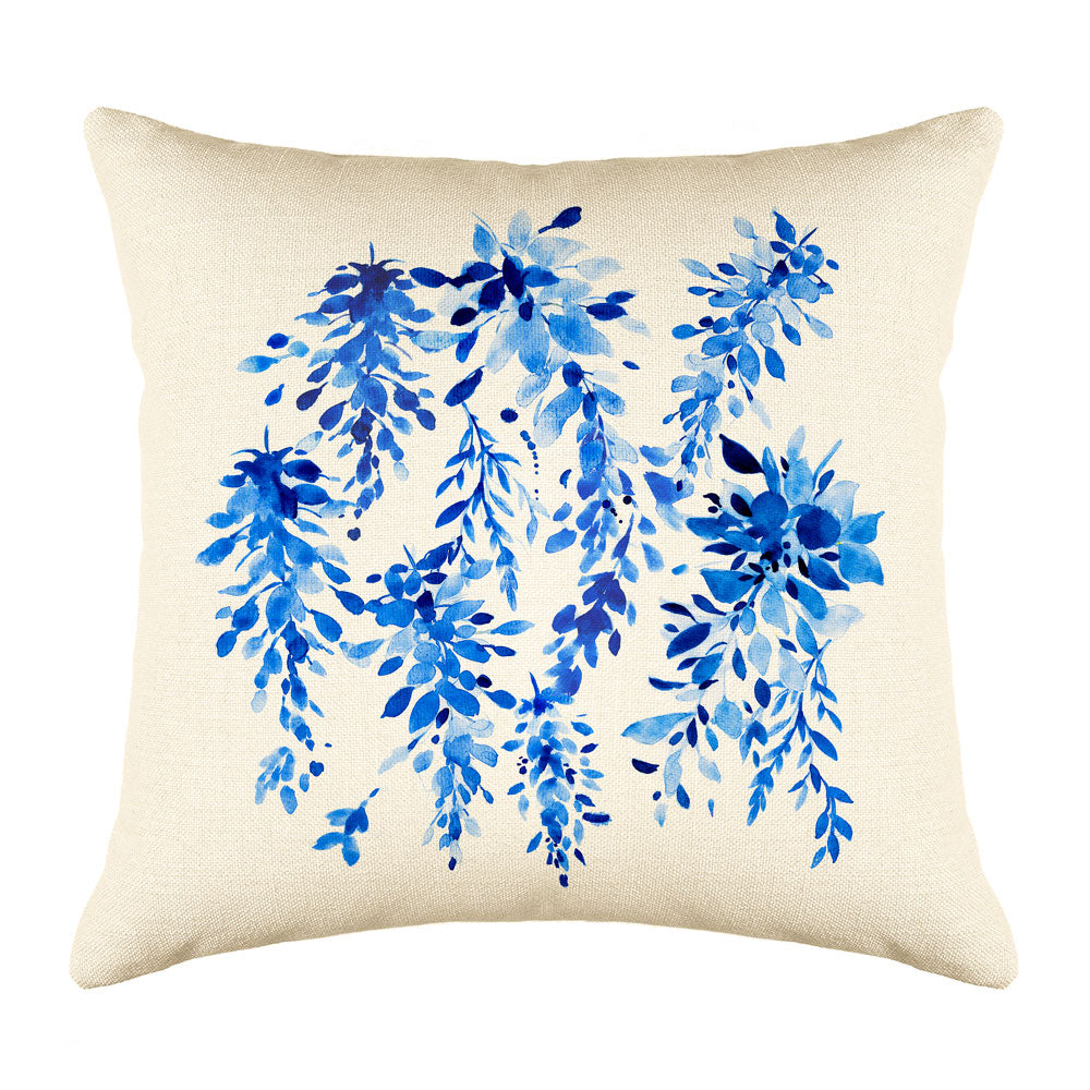 Blue Wisteria Floral Throw Pillow Cover - Decorative Designs Throw Pillow Cover Collection Blue Wisteria Floral Throw Pillow Cover - Decorative Designs Throw Pillow Cover Collection
