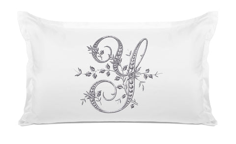 Vintage French Monogram Letter Y Pillowcase