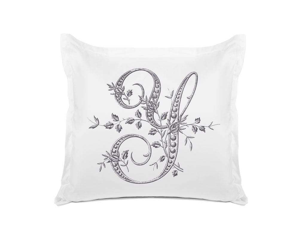 Vintage French Monogram Letter Y Pillowcase