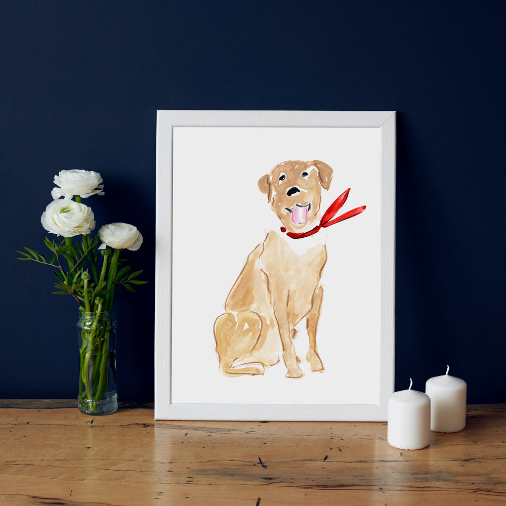 Larry Labrador Art Print - Dog Illustrations Wall Art Collection-Di Lewis