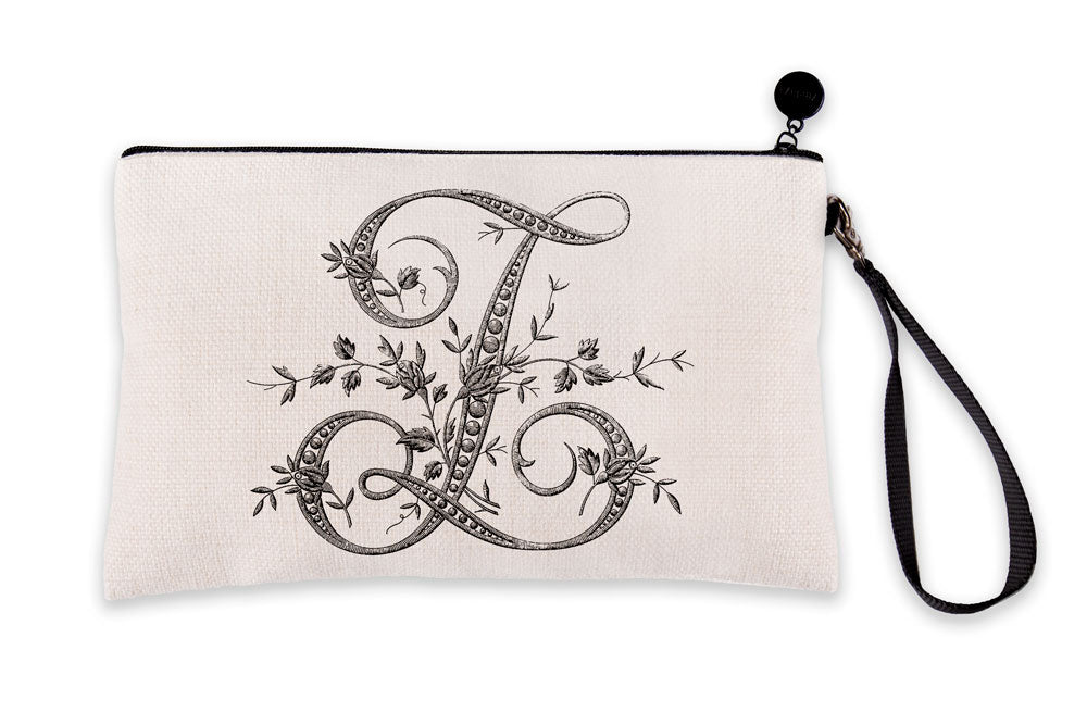 Vintage French Monogram Letter Z Makeup Bag