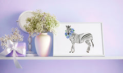 Zander Zebra Art Print - Animal Illustrations Wall Art Collection-Di Lewis