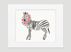 Zoe Zebra Art Print - Animal Illustrations Wall Art Collection-Di Lewis