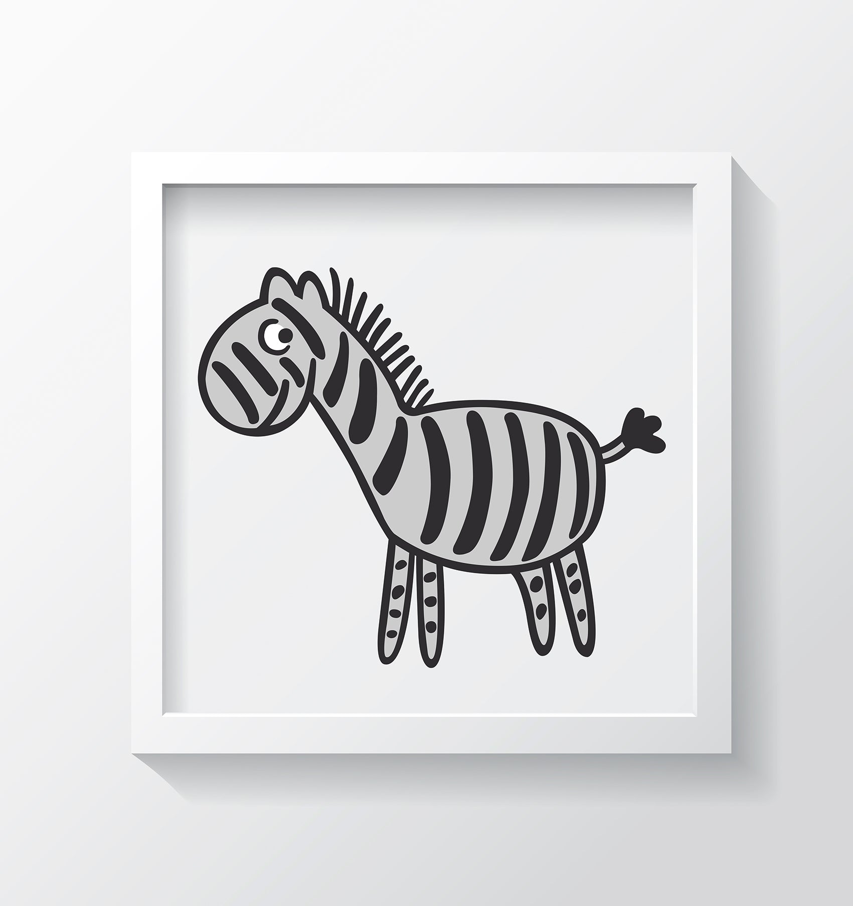Black & White Zebra Art Print - Kids Bedroom Wall Art Collection-Di Lewis