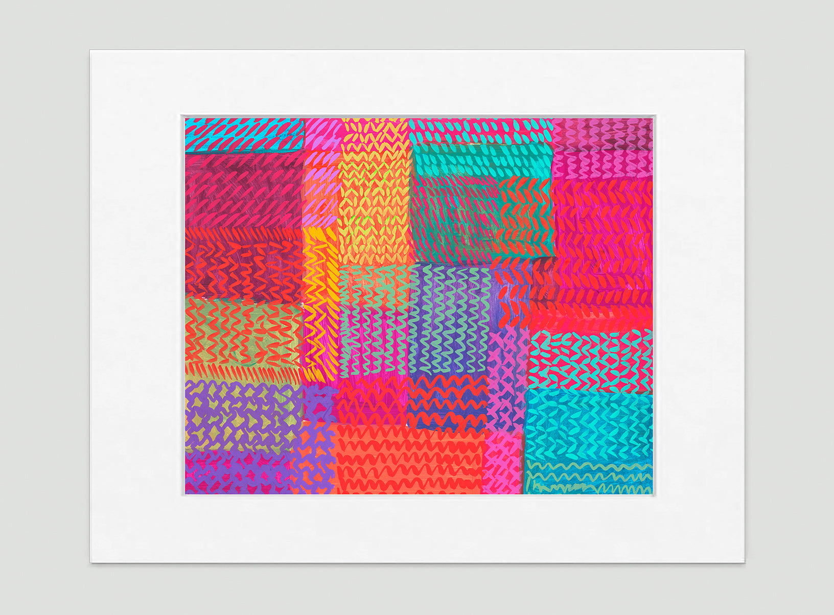 Zigzag Pink Aqua Art Print - Abstract Art Wall Decor Collection-Di Lewis