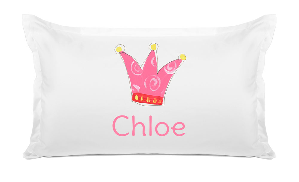 Pretty Pink Crown - Personalized Kids Pillowcase Collection