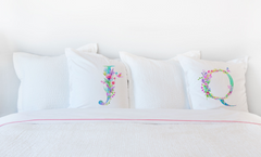 Floral Watercolor Monogram Letter Q Pillowcase