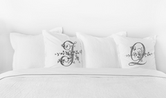Vintage French Monogram Letter J Pillowcase