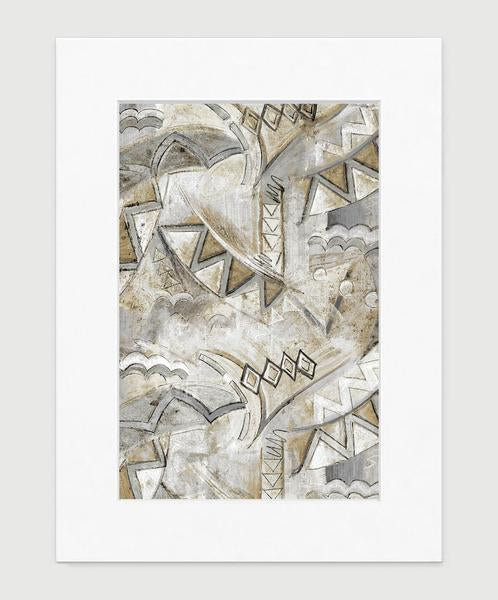 Opera Art Print - Abstract Art Wall Decor Collection - Grey & Tan