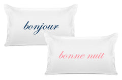 Bonjour, Bonne Nuit - His & Hers Pillowcase Collection-Di Lewis