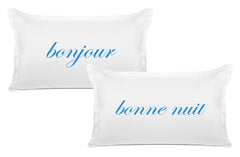 Bonjour, Bonne Nuit - His & Hers Pillowcase Collection-Di Lewis