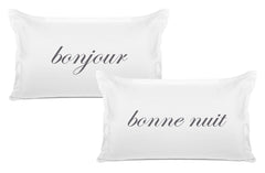 Bonjour, Bonne Nuit - His & Hers Pillowcase Collection-Di Lewis