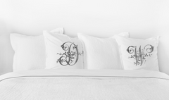 Vintage French Monogram Letter W Pillowcase