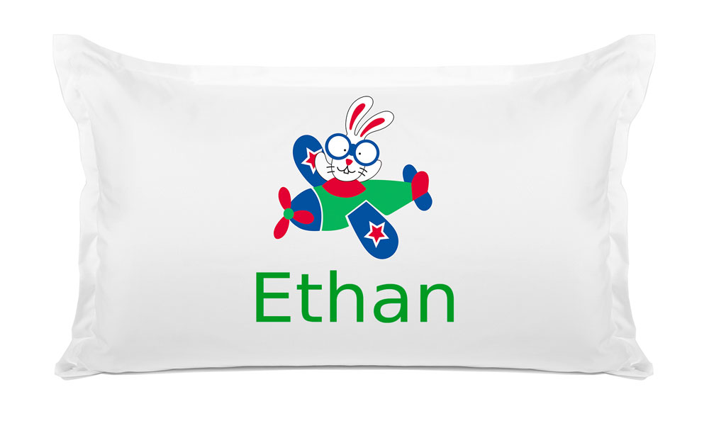 Bunny Airplane - Personalized Kids Pillowcase Collection