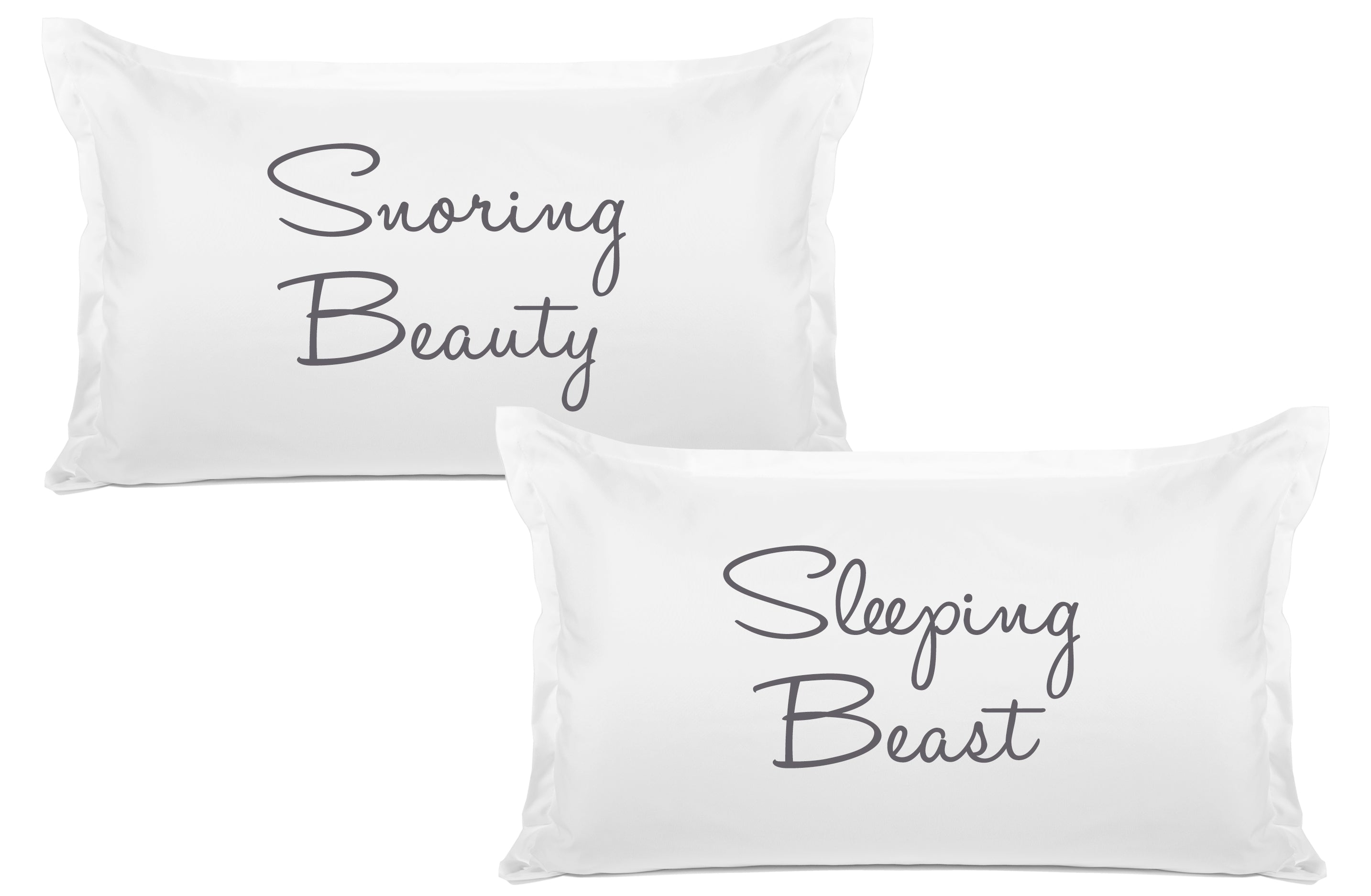 Snoring Beauty, Sleeping Beast - His & Hers Pillowcase Collection-Di Lewis