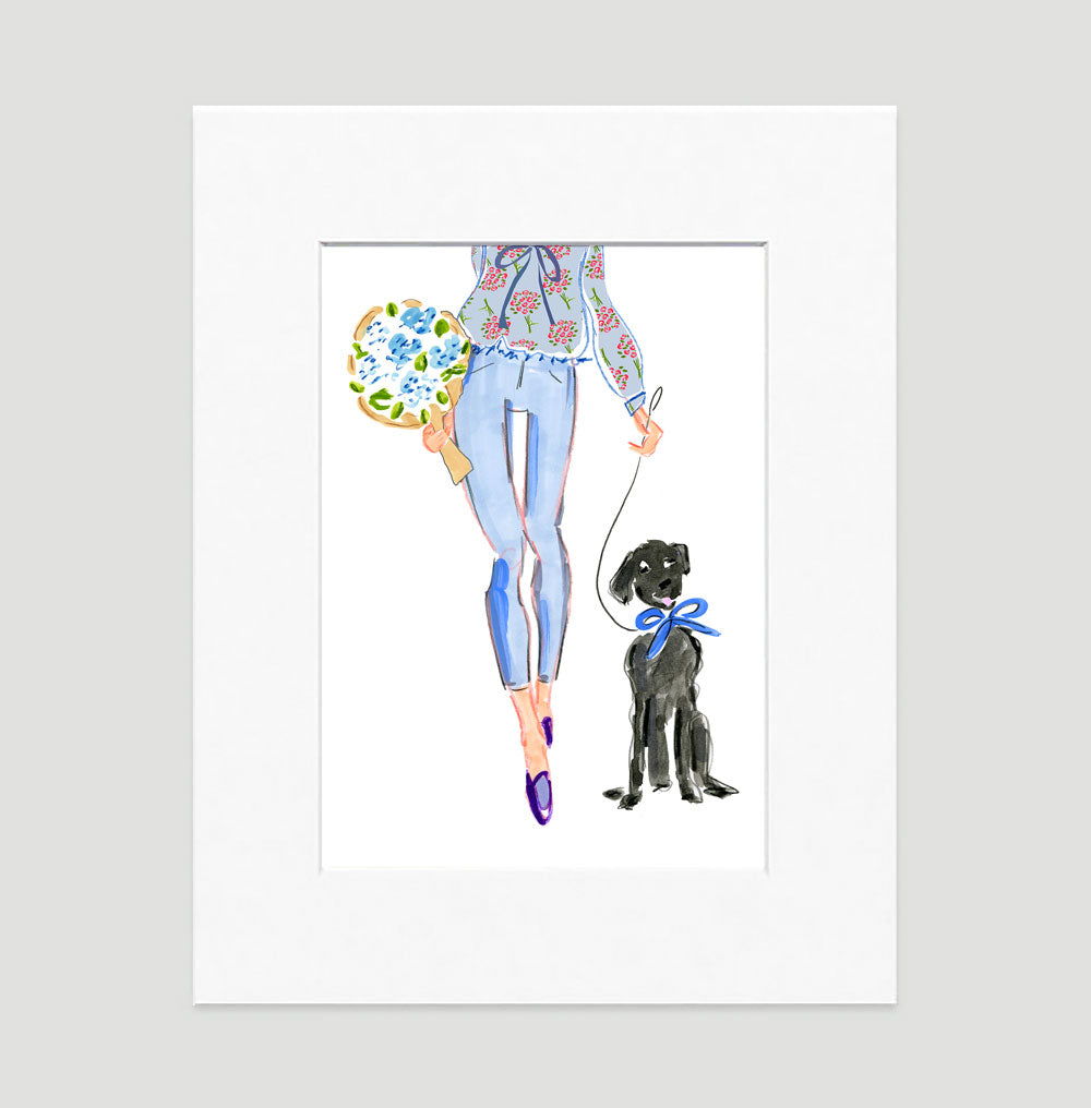 A Walk In The Park Art Print - Fashion Illustration Wall Art Collection-Di Lewis