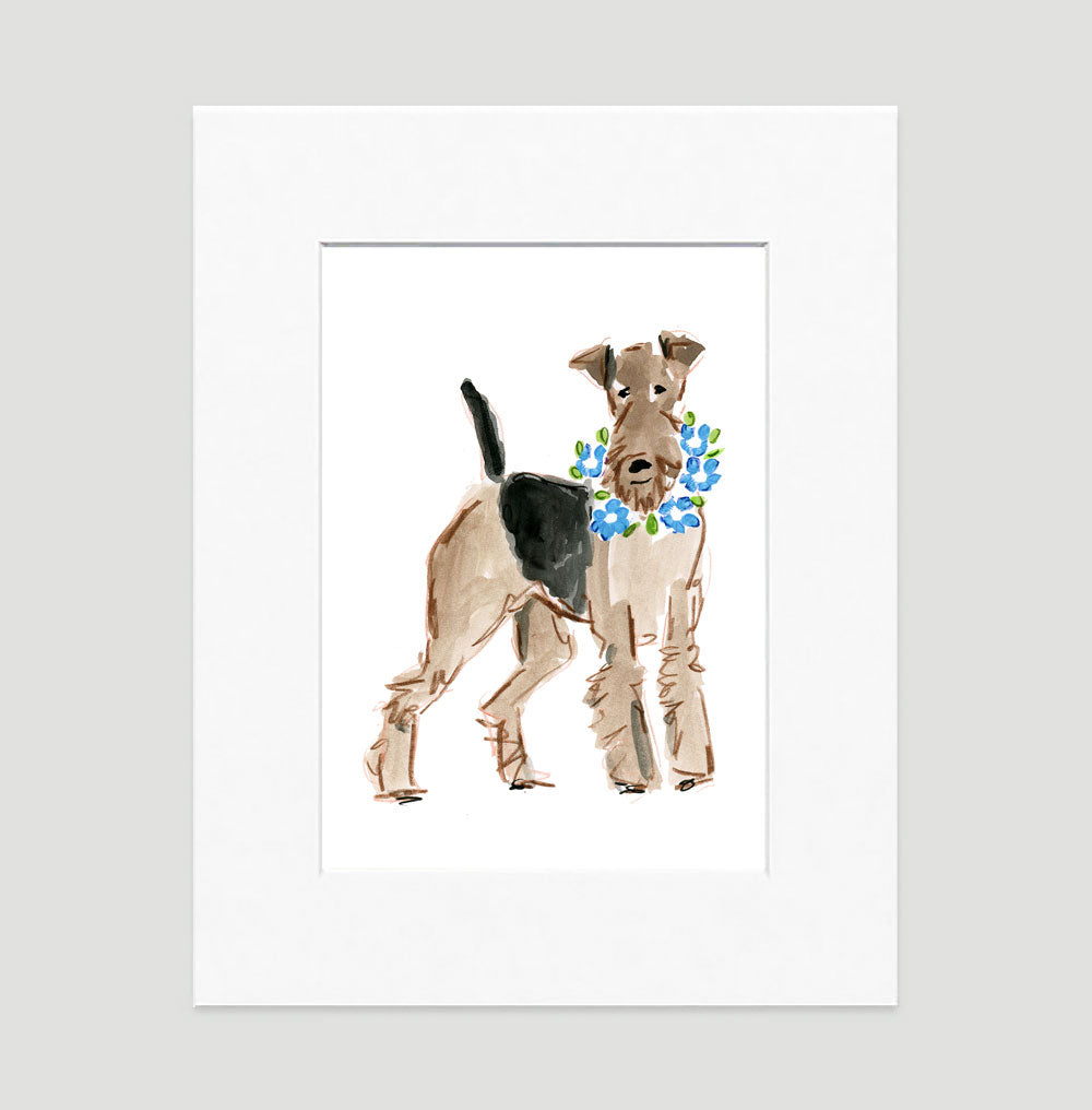 Atlas Airedale Art Print - Dog Illustrations Wall Art Collection-Di Lewis