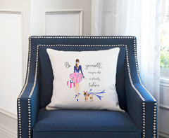 All About Me Throw Pillow Cover - Fashion Illustrations Throw Pillow Cover Collection-Di Lewis