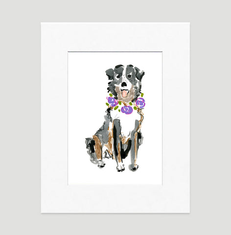 Suzie Australian Shepard Art Print - Dog Illustrations Wall Art Collection-Di Lewis