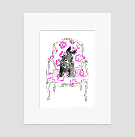 Barney The Scottish Terrier Art Print - Dog Illustrations Wall Art Collection-Di Lewis