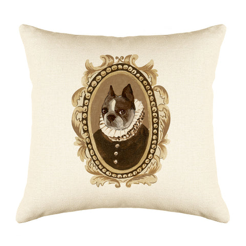 Baron Bulldog Throw Pillow Cover - Dog Illustration Throw Pillow Cover Collection-Di Lewis