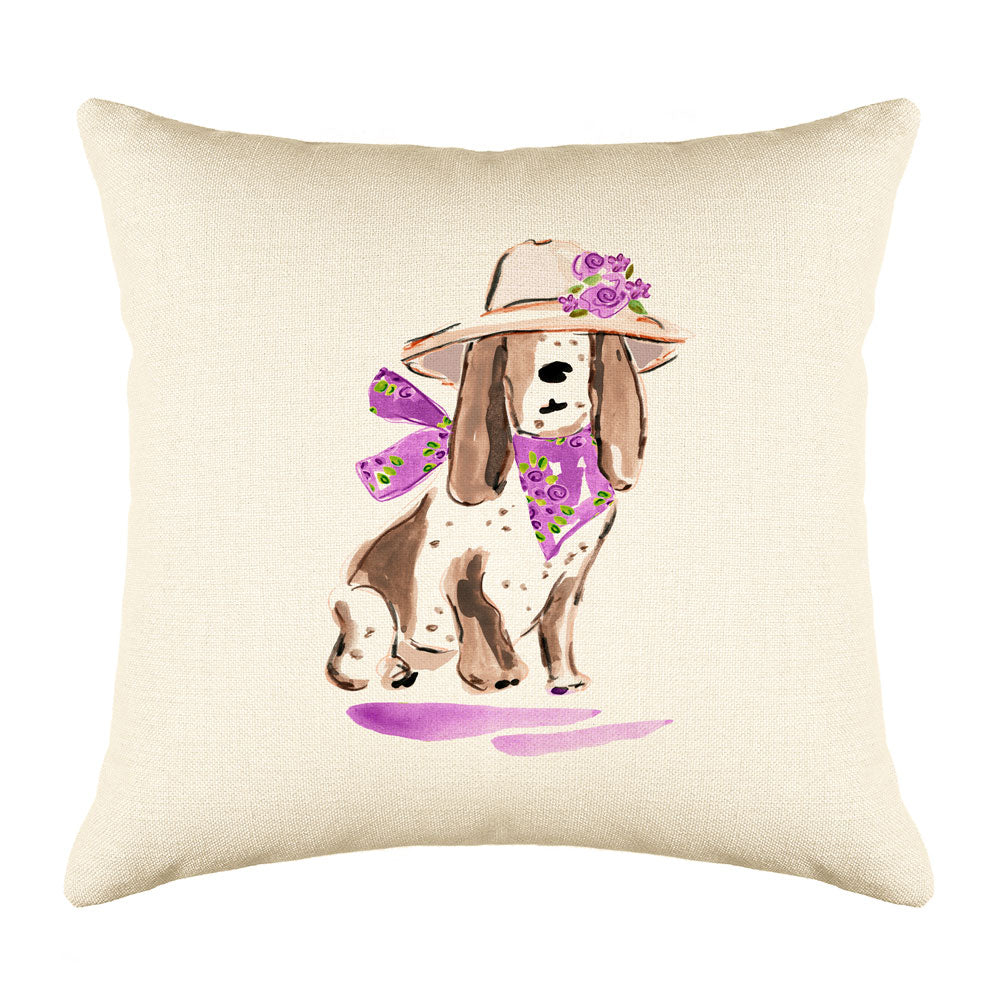 Betsy Basset Throw Pillow Cover - Dog Illustration Throw Pillow Cover Collection-Di Lewis