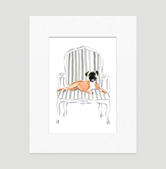 Baxter The Boxer Art Print - Dog Illustrations Wall Art Collection-Di Lewis
