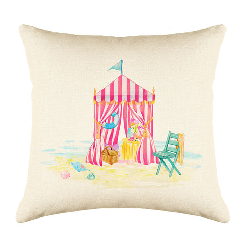 Beach Tent Throw Pillow Cover - Coastal Designs Throw Pillow Cover Collection-Di Lewis