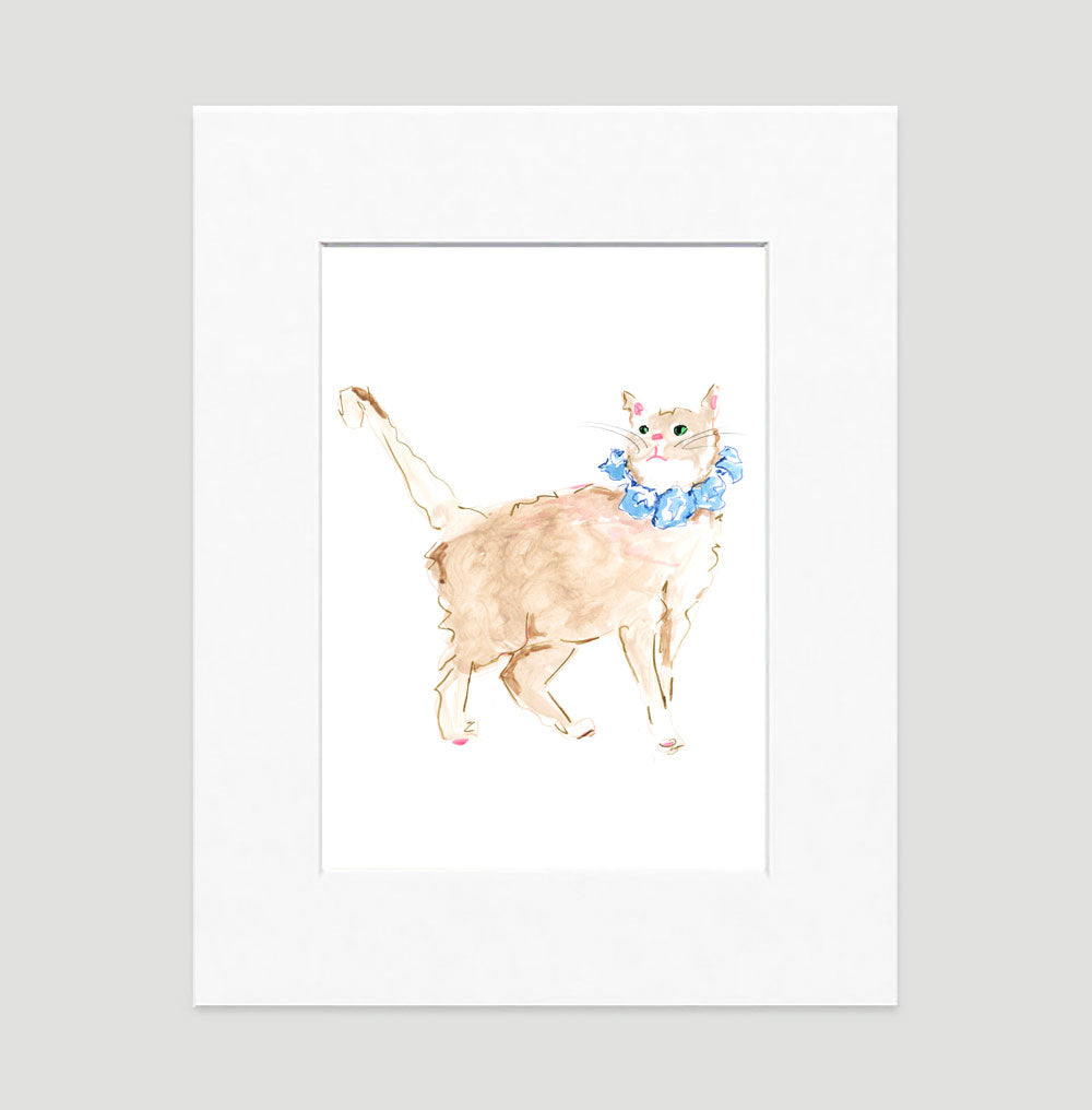Orange Cat Art Print - Cat Illustrations Wall Art Collection-Di Lewis