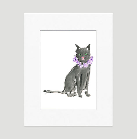 Black Cat Print - Cat Illustrations Wall Art Collection-Di Lewis