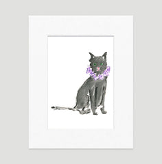 Black Cat Print - Cat Illustrations Wall Art Collection-Di Lewis