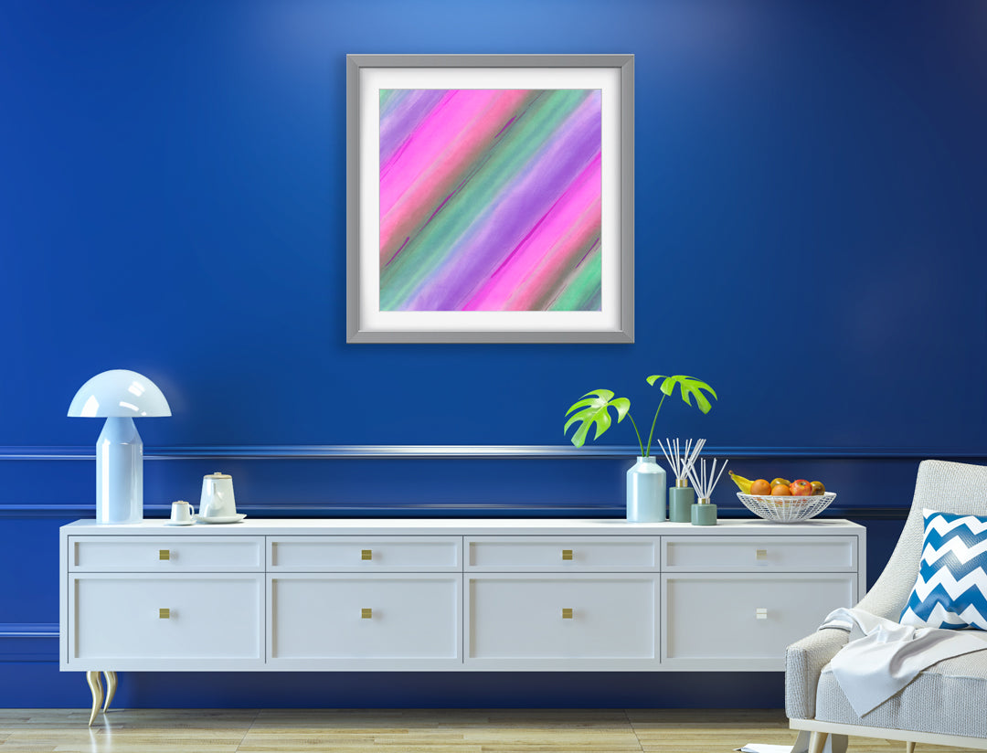 Aurora Pink Purple Green Art Print - Abstract Art Wall Decor Collection-Di Lewis