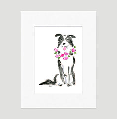 Buddy Border Collie Art Print - Dog Illustrations Wall Art Collection-Di Lewis